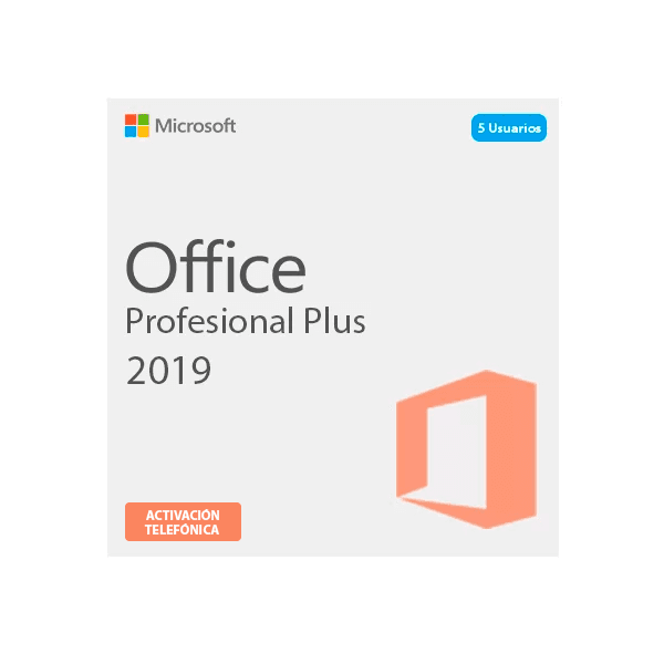 Microsoft Office 2019 Profesional Plus – Licencia Digital – 5 Usuarios (Activación por Teléfono)